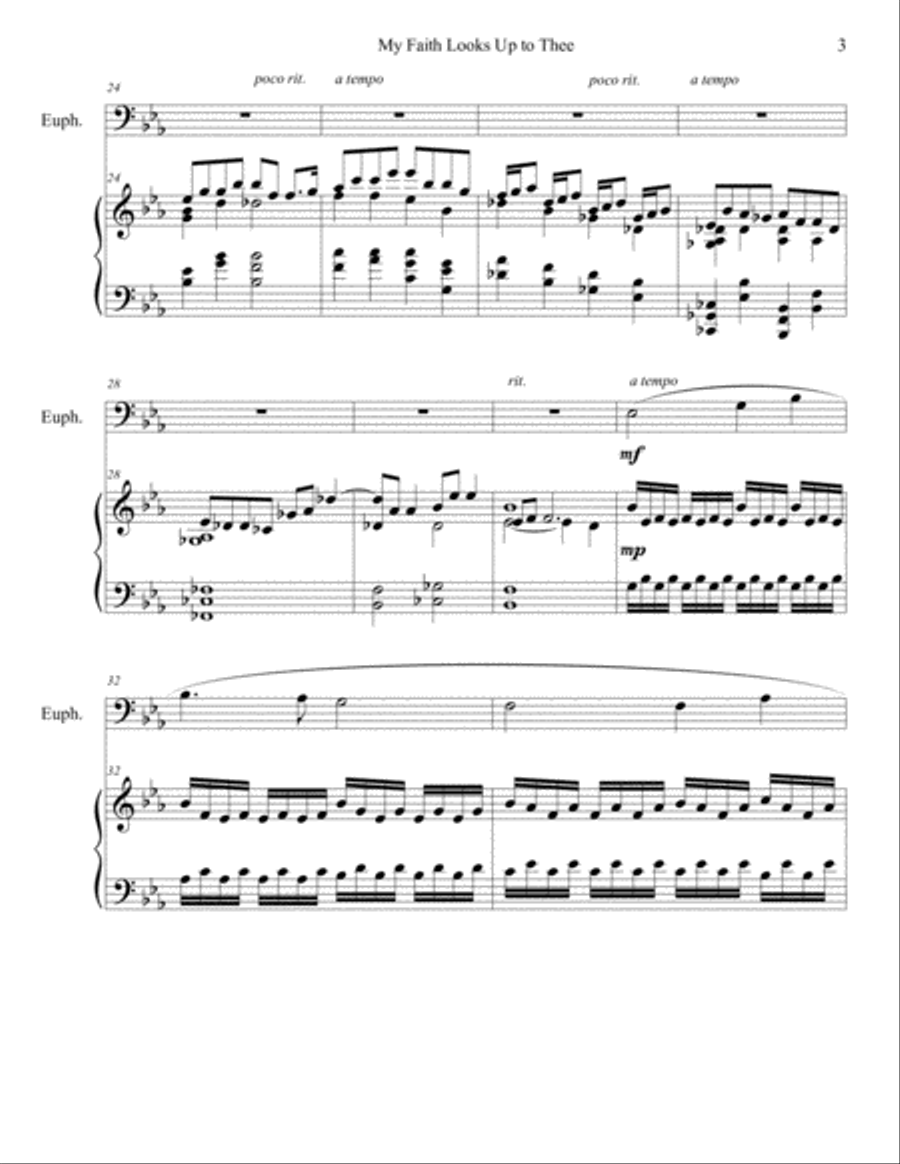 My Faith Looks Up to Thee (euphonium/piano), arr. Brenda Portman Euphonium scores gallery preview page 3