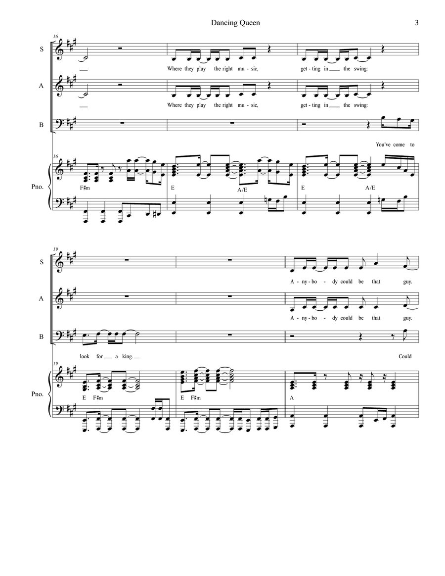 Dancing Queen Dancing Queen 4-Part scores gallery preview page 3