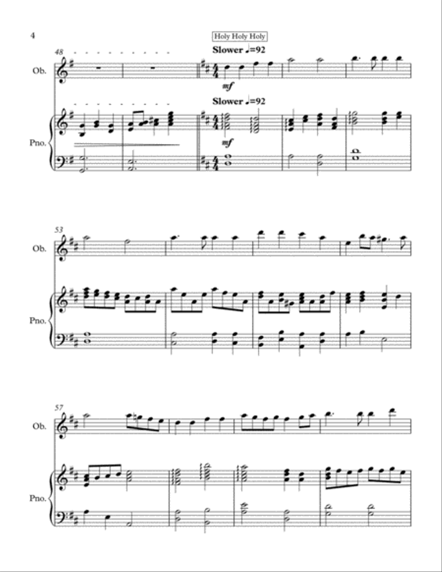A Medley of Favourite Hymns (oboe and piano) Piano scores gallery preview page 4