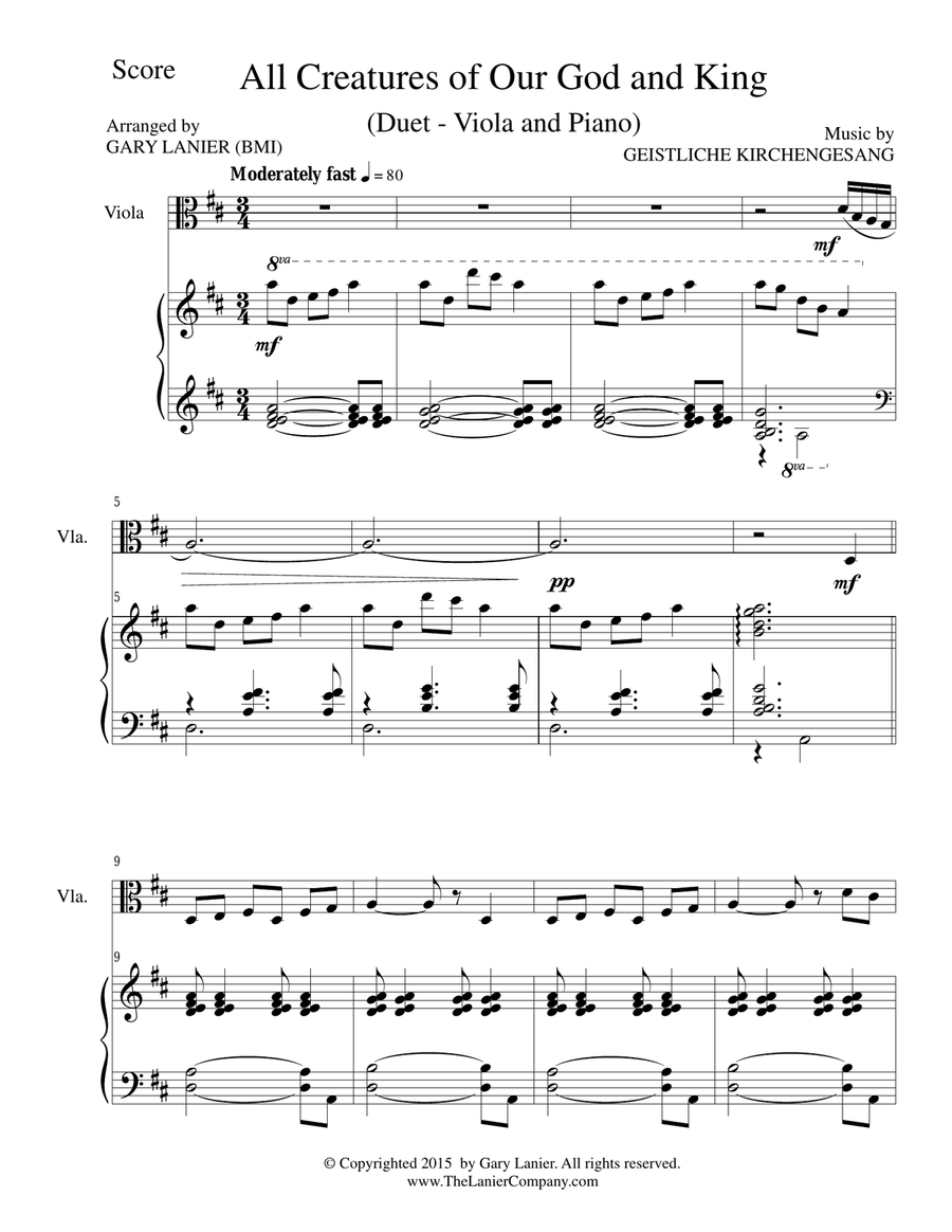 6 HYMNS of Adoration & Guidance Set 1 & 2 (Duets - Viola and Piano with Parts) Piano scores gallery preview page 4