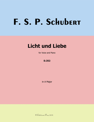 Book cover for Licht und Liebe, by Schubert, in A Major