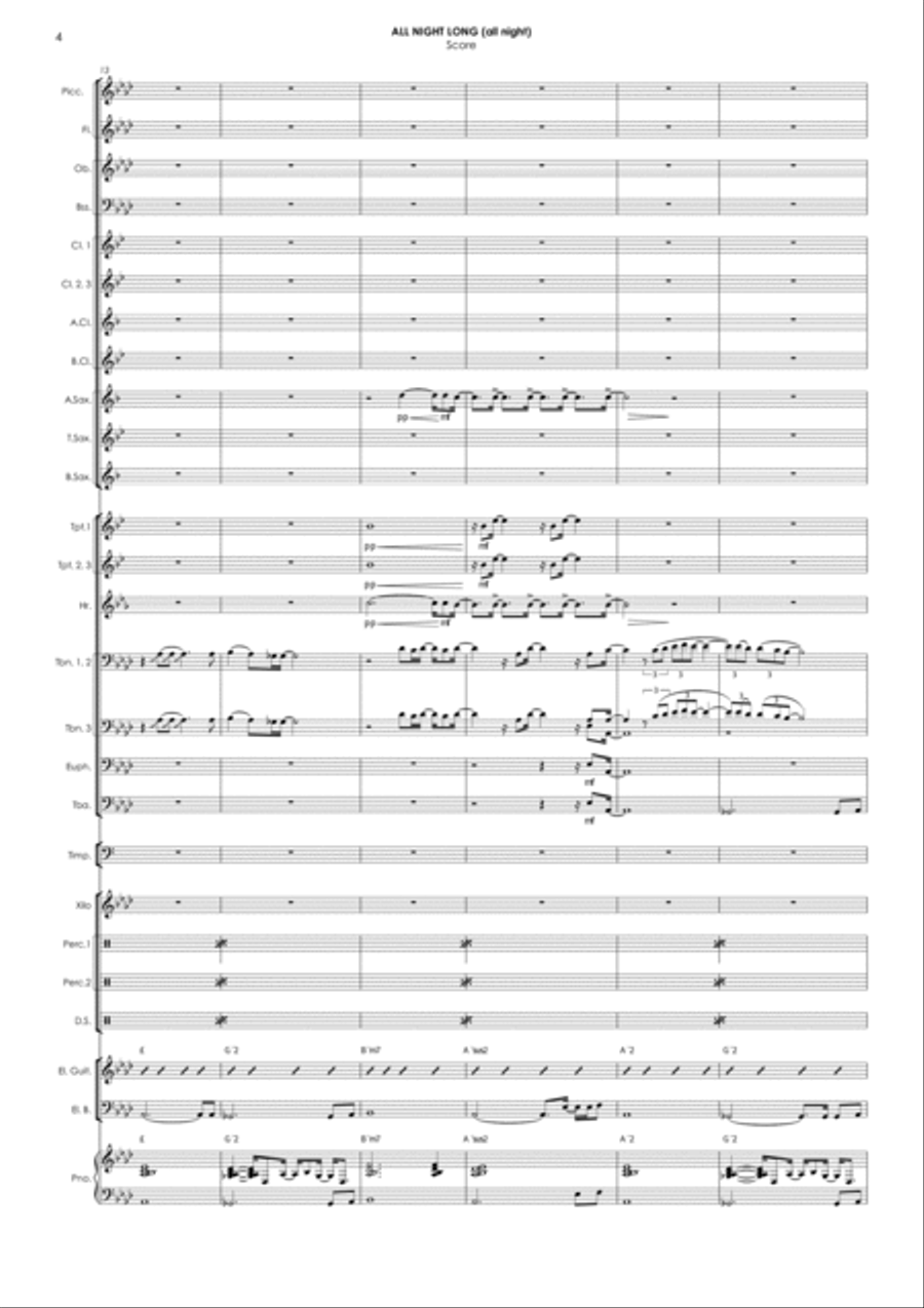 All Night Long (all Night) Concert Band scores gallery preview page 5