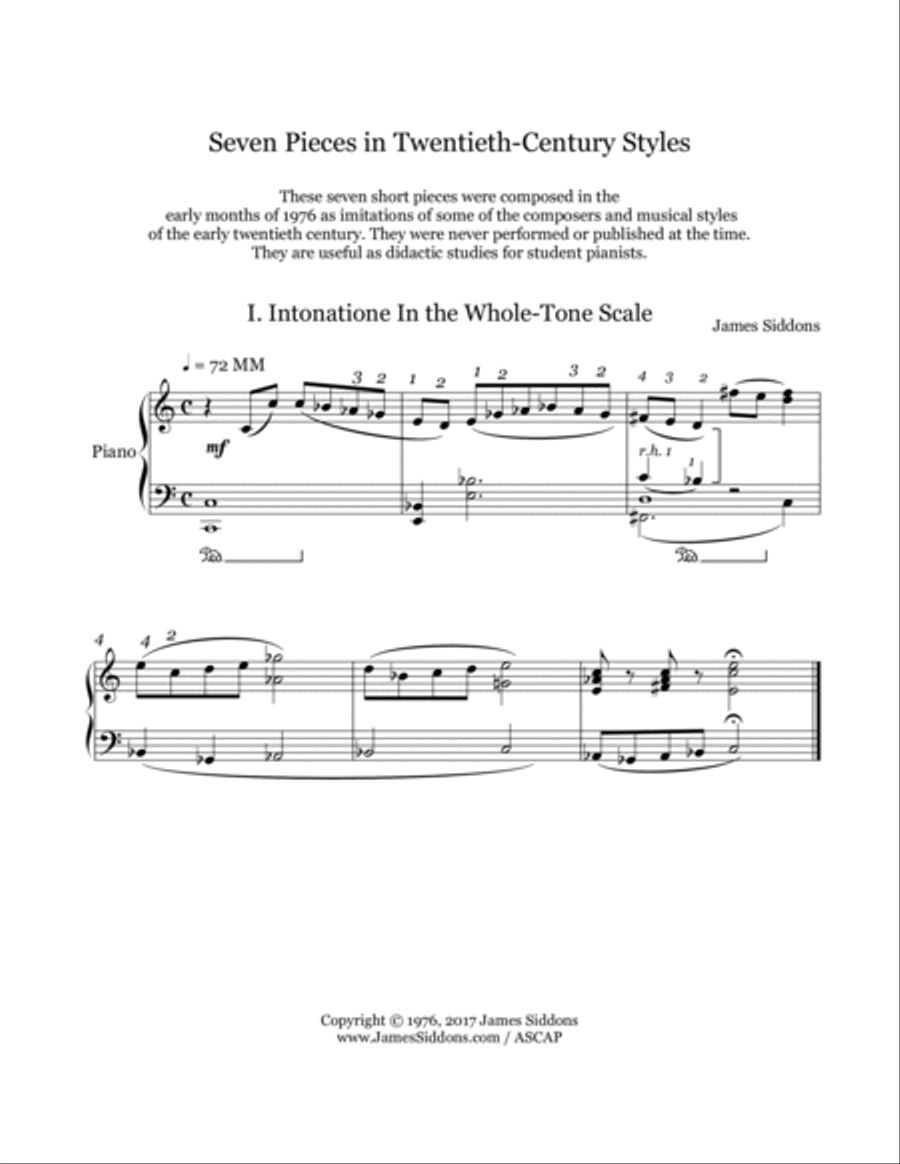 Seven Pieces in Twentieth-Century Styles Piano Solo scores gallery preview page 3