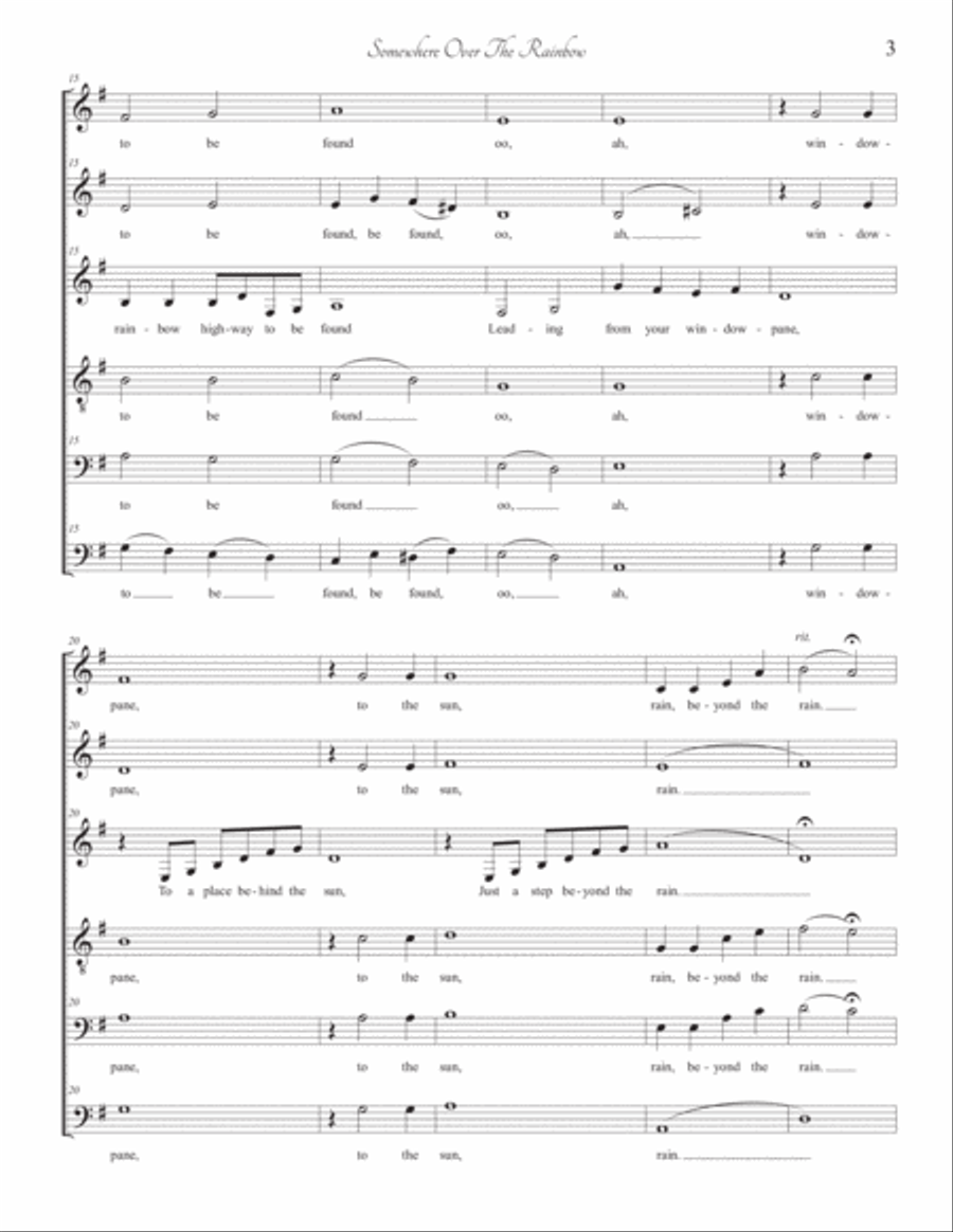 Over The Rainbow (from The Wizard Of Oz) 4-Part scores gallery preview page 3