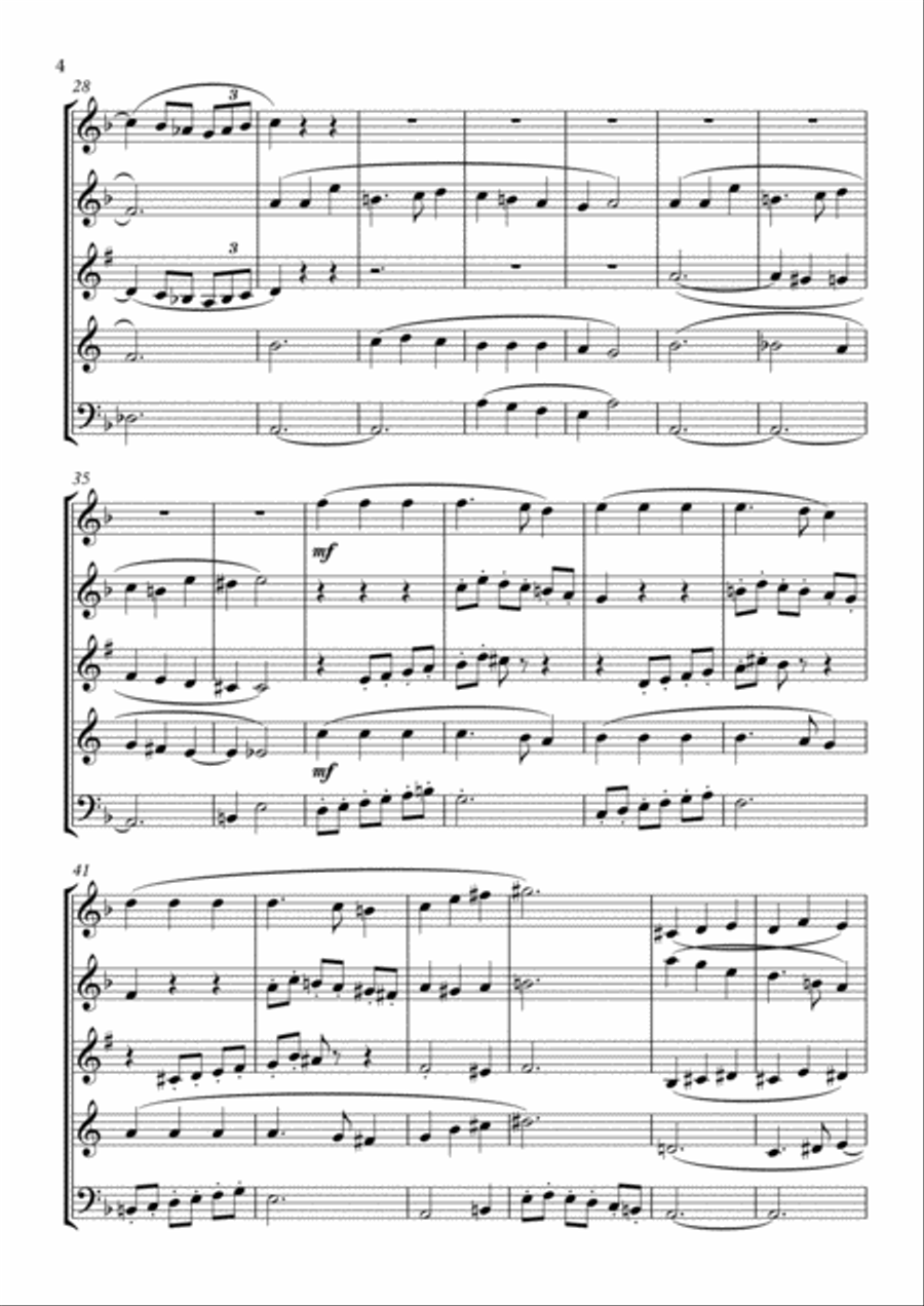 Swedish Xmas Songs Woodwind Quintet scores gallery preview page 4