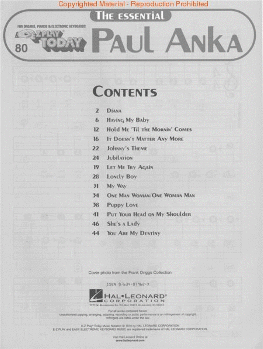 The Essential Paul Anka The Essential Paul Anka Electronic Keyboard scores gallery preview page 2