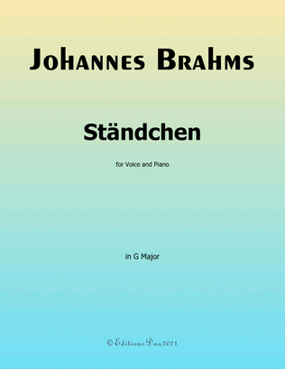 Book cover for Standchen-Serenade,by Brahms,in G Major