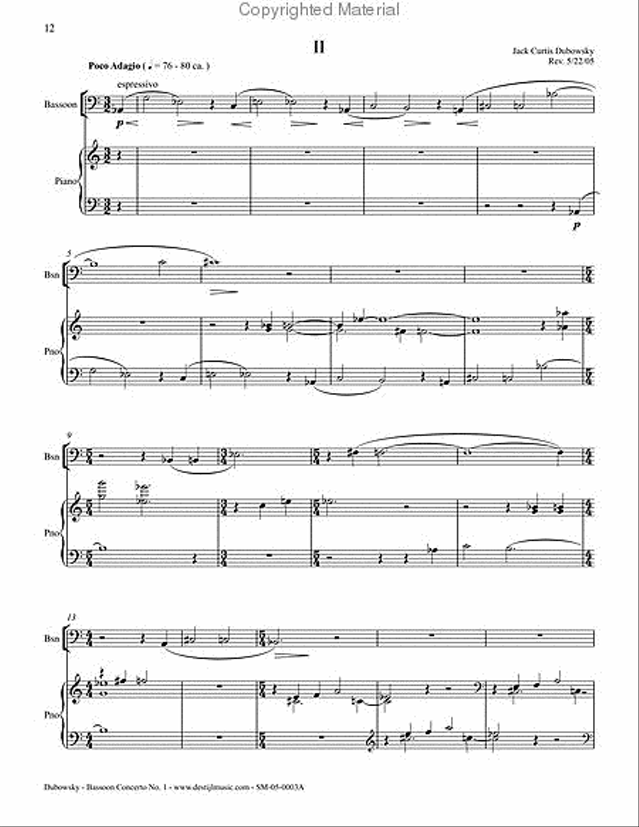Bassoon Concerto No. 1 (Bassoon/Piano) image number null