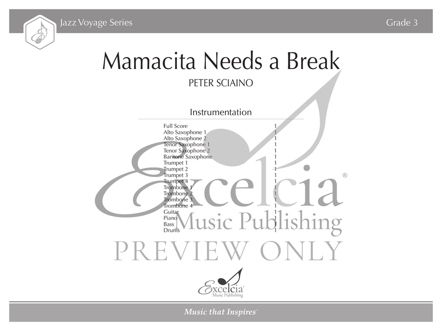 Mamacita Needs a Break (Score) Jazz Ensemble scores gallery preview page 2
