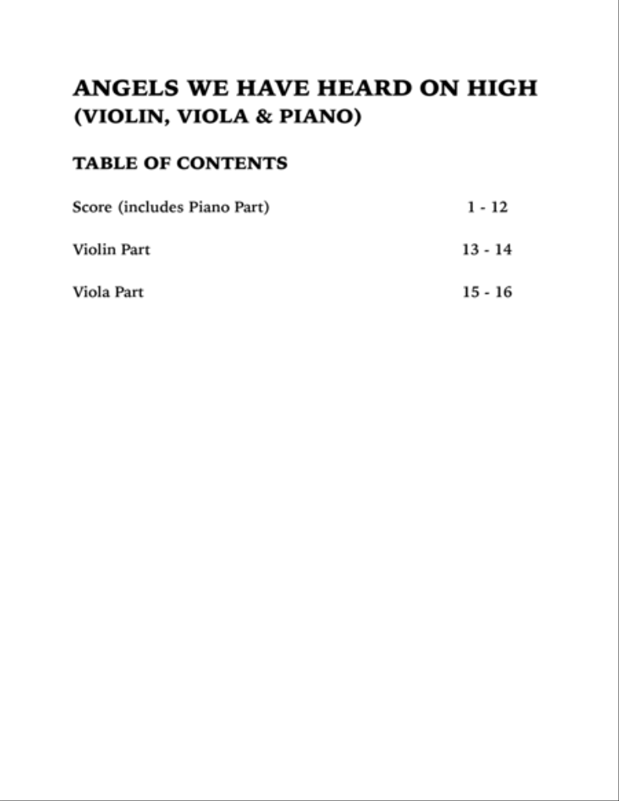 Angels We Have Heard on High (Trio for Violin, Viola and Piano) Small Ensemble scores gallery preview page 4