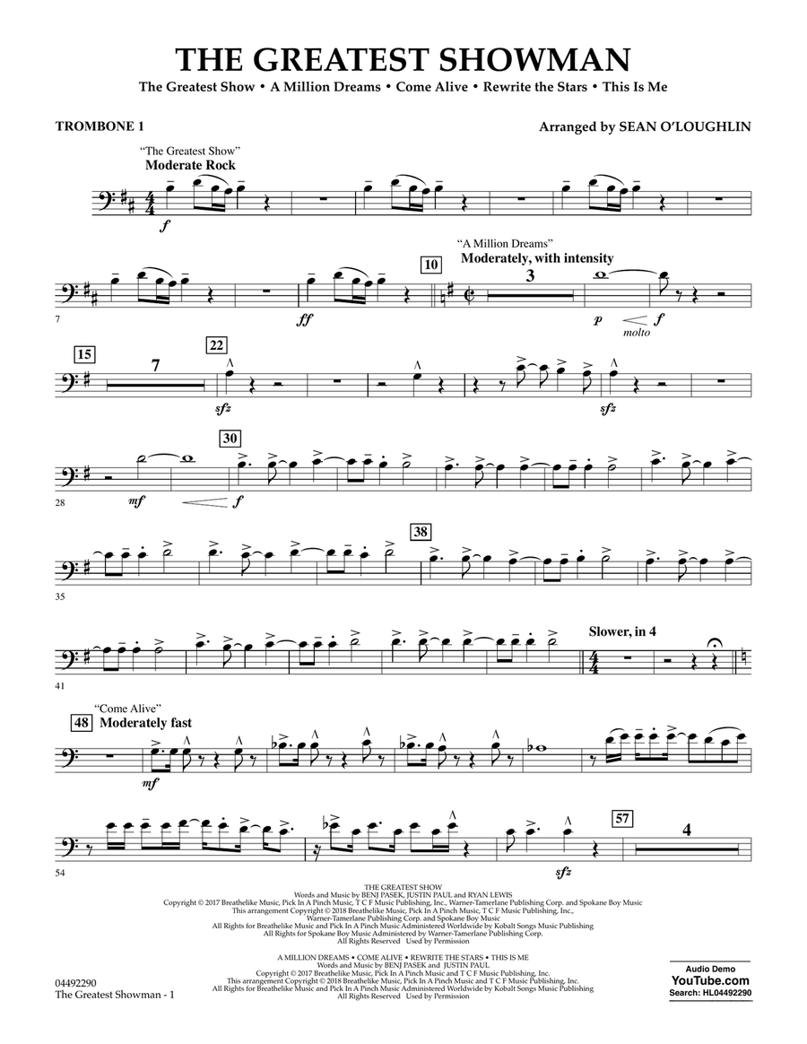 The Greatest Showman - Trombone 1