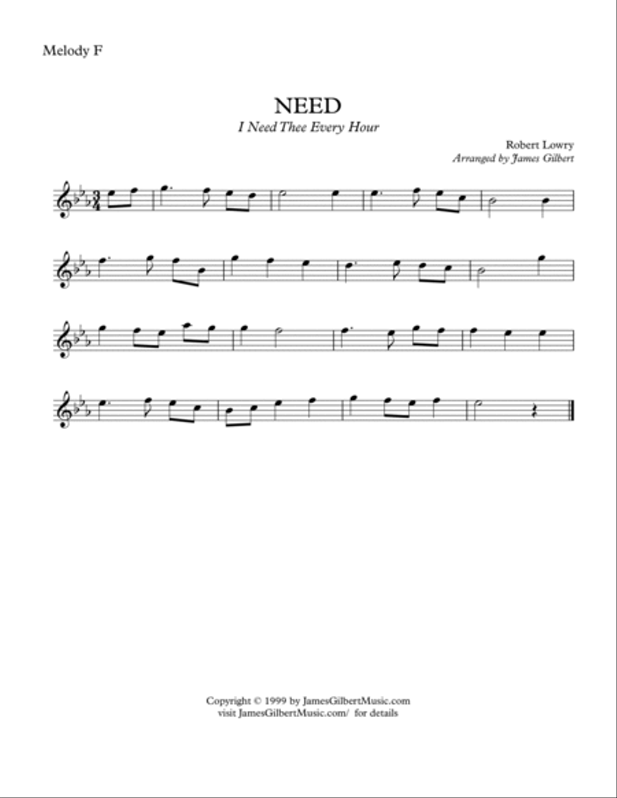 NEED (I Need Thee Every Hour) Small Ensemble scores gallery preview page 5