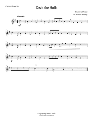 Deck the Halls (clarinet or tenor sax w/ piano accomp)