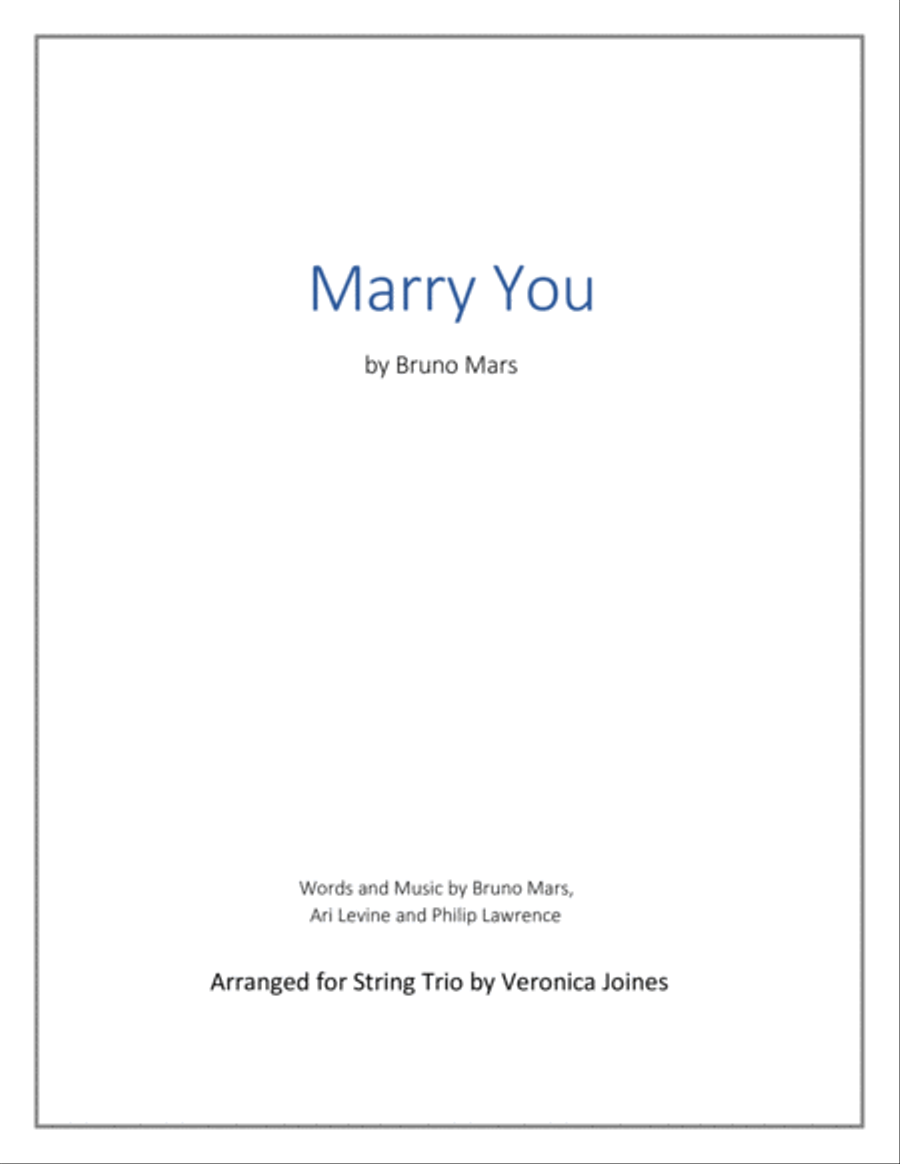 Marry You String Trio scores gallery preview page 1