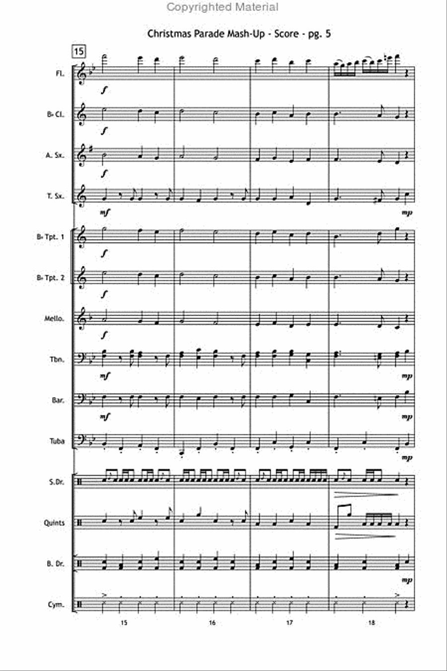 Christmas Parade Mash-Up Marching Band scores gallery preview page 6