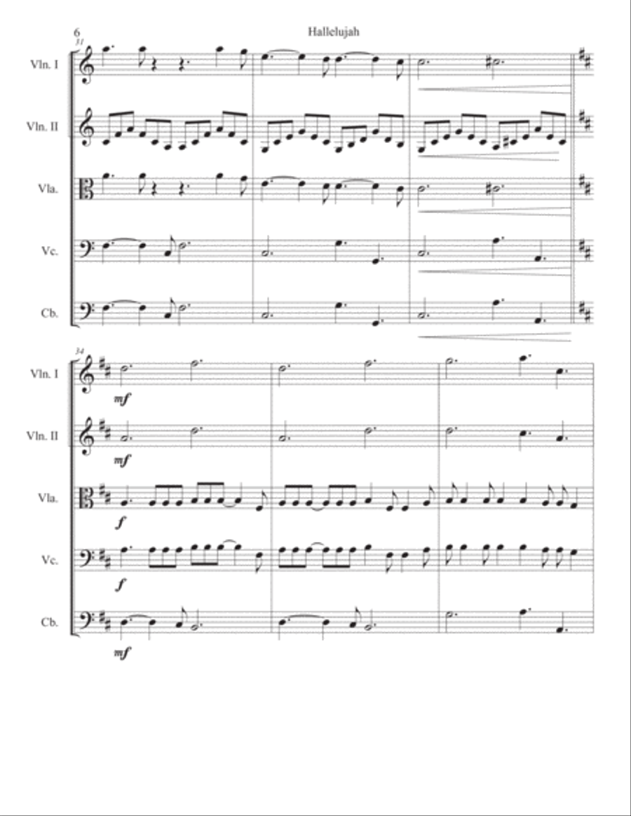 Hallelujah String Orchestra scores gallery preview page 6