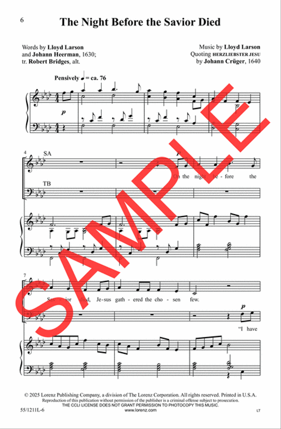 Not My Will, But Yours 4-Part scores gallery preview page 6