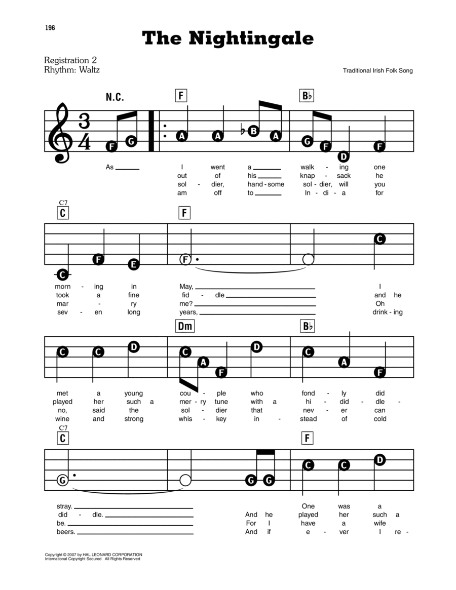 The Nightingale Electronic Keyboard scores gallery preview page 1