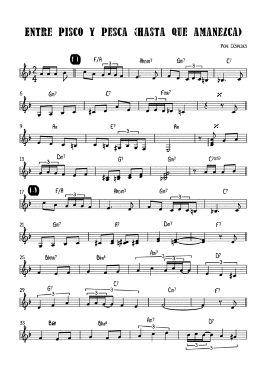 Entre Pisco y Pesca ( hasta que amanezca ) Jazz Ensemble scores gallery preview page 2