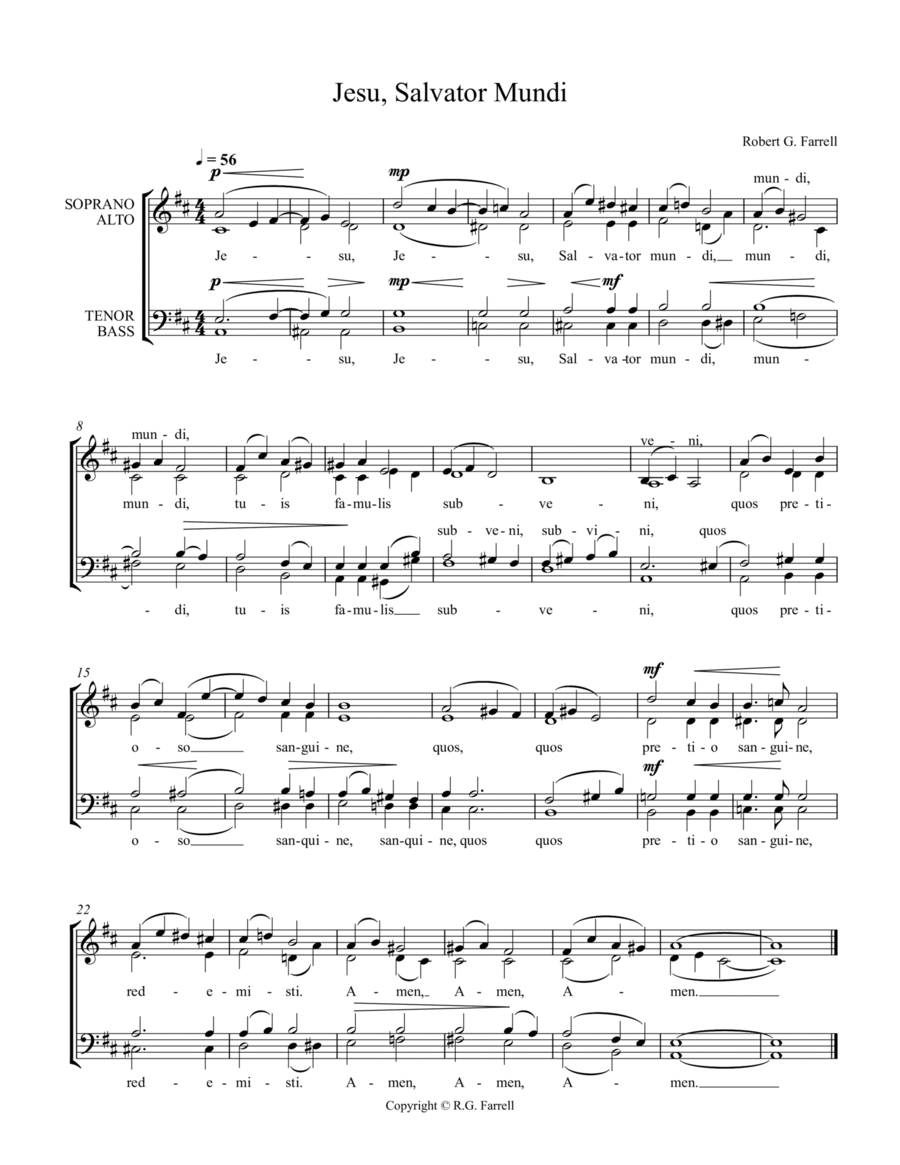 Jesu, Salvator Mundi-21 Jesu, Salvator Mundi-21 A Cappella scores gallery preview page 1
