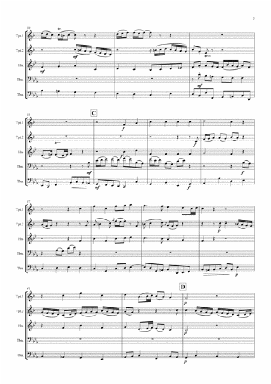 Bach: Wachet Auf (Sleepers Wake) from Cantata 140 - brass quintet Brass Quintet scores gallery preview page 3