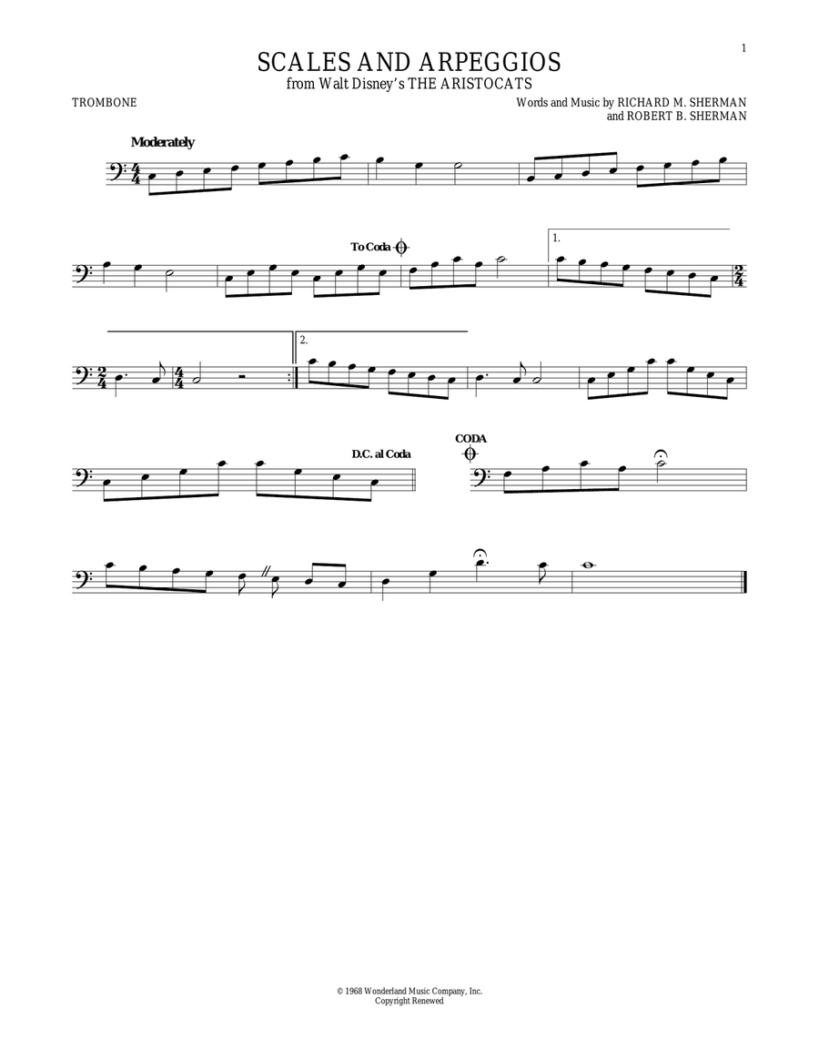 Scales And Arpeggios Trombone Solo scores gallery preview page 1