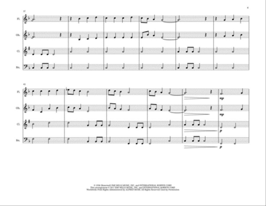 The Little Drummer Boy Small Ensemble scores gallery preview page 4