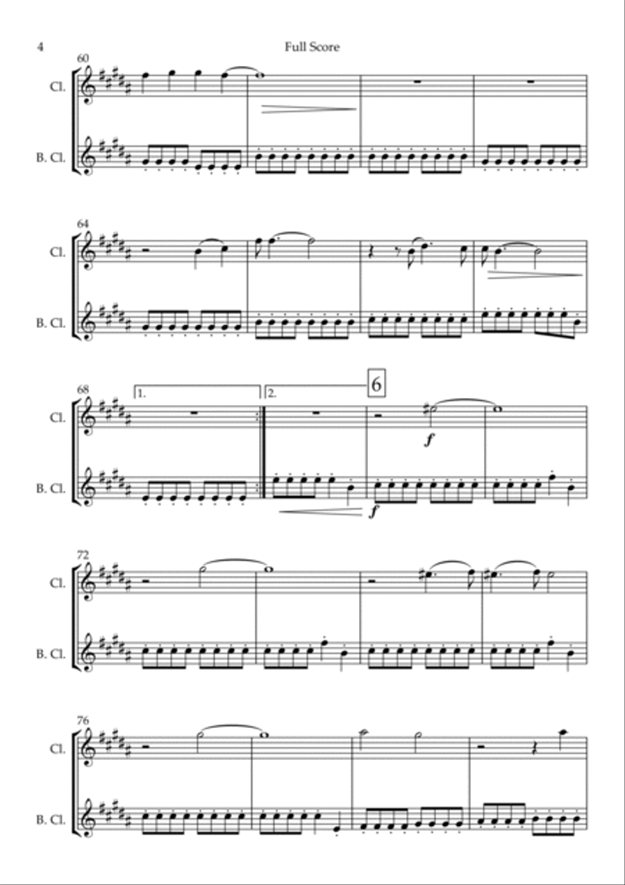 City Of Blinding Lights Clarinet Duet scores gallery preview page 4