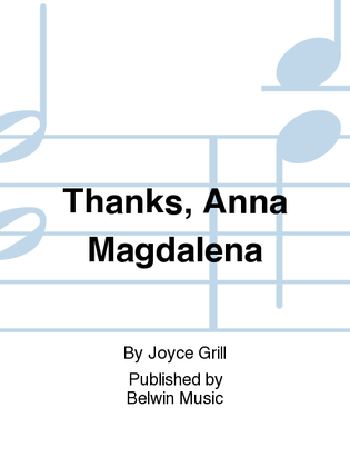 Book cover for Thanks, Anna Magdalena