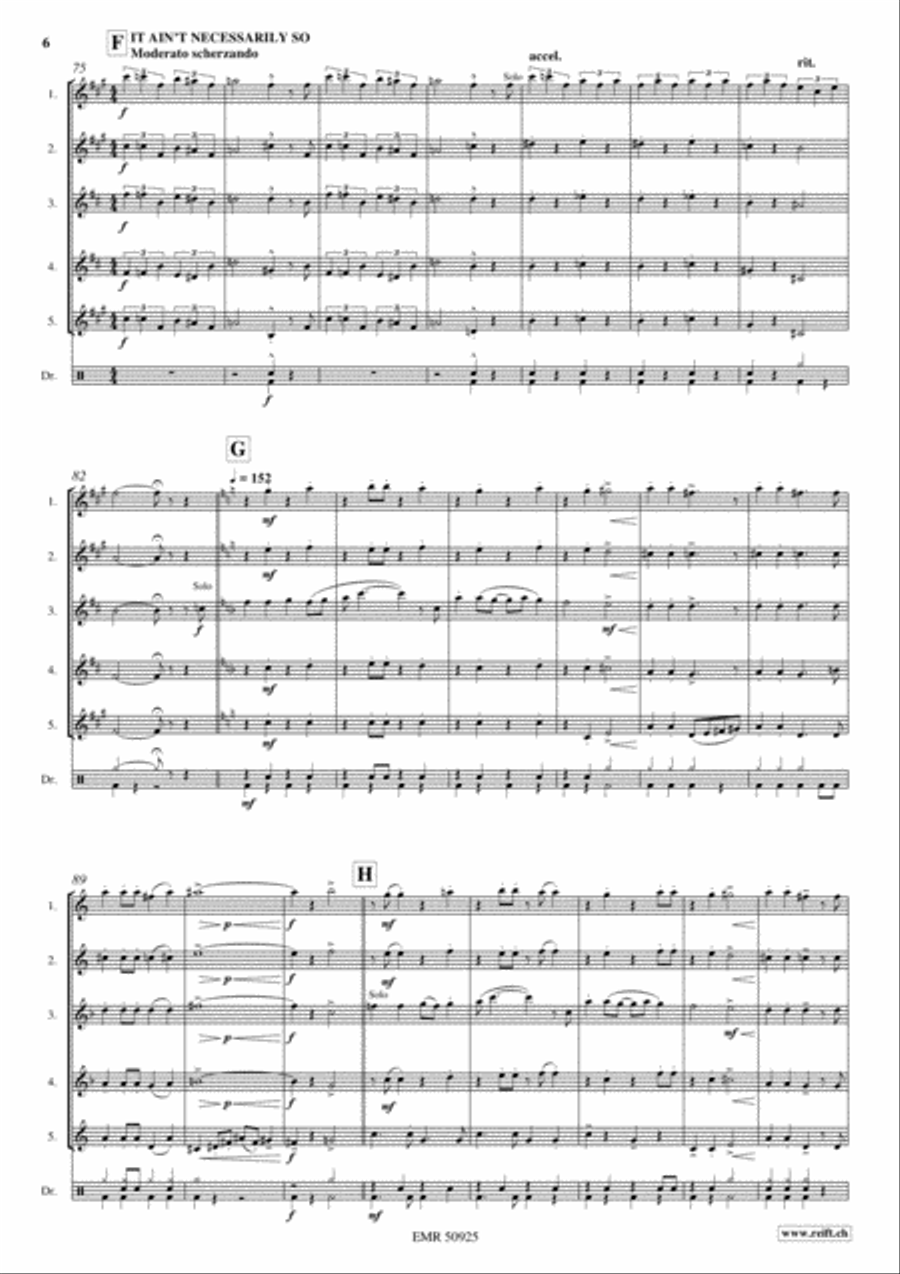 Wonderful Gershwin Saxophone Quintet scores gallery preview page 5