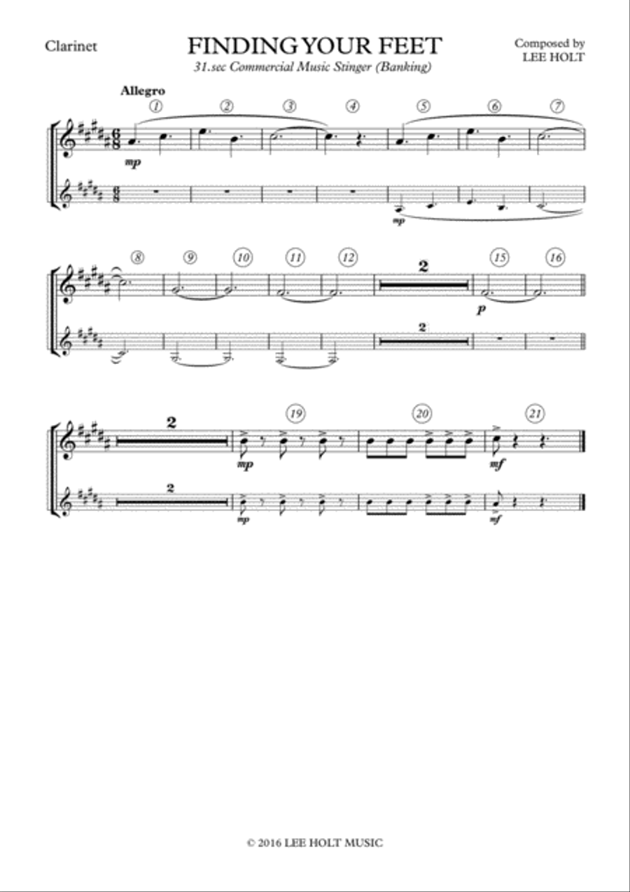 FINDING YOUR FEET (Commercial music stinger) Small Ensemble scores gallery preview page 6