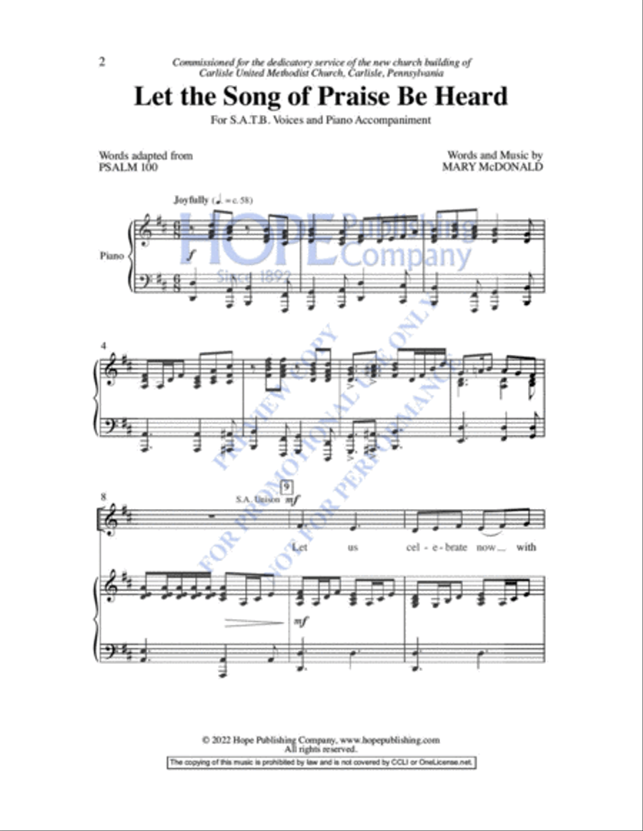 Let the Song of Praise Be Heard Choir scores gallery preview page 3