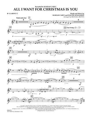 Book cover for All I Want for Christmas Is You (arr. Michael Brown) - Bb Clarinet 2