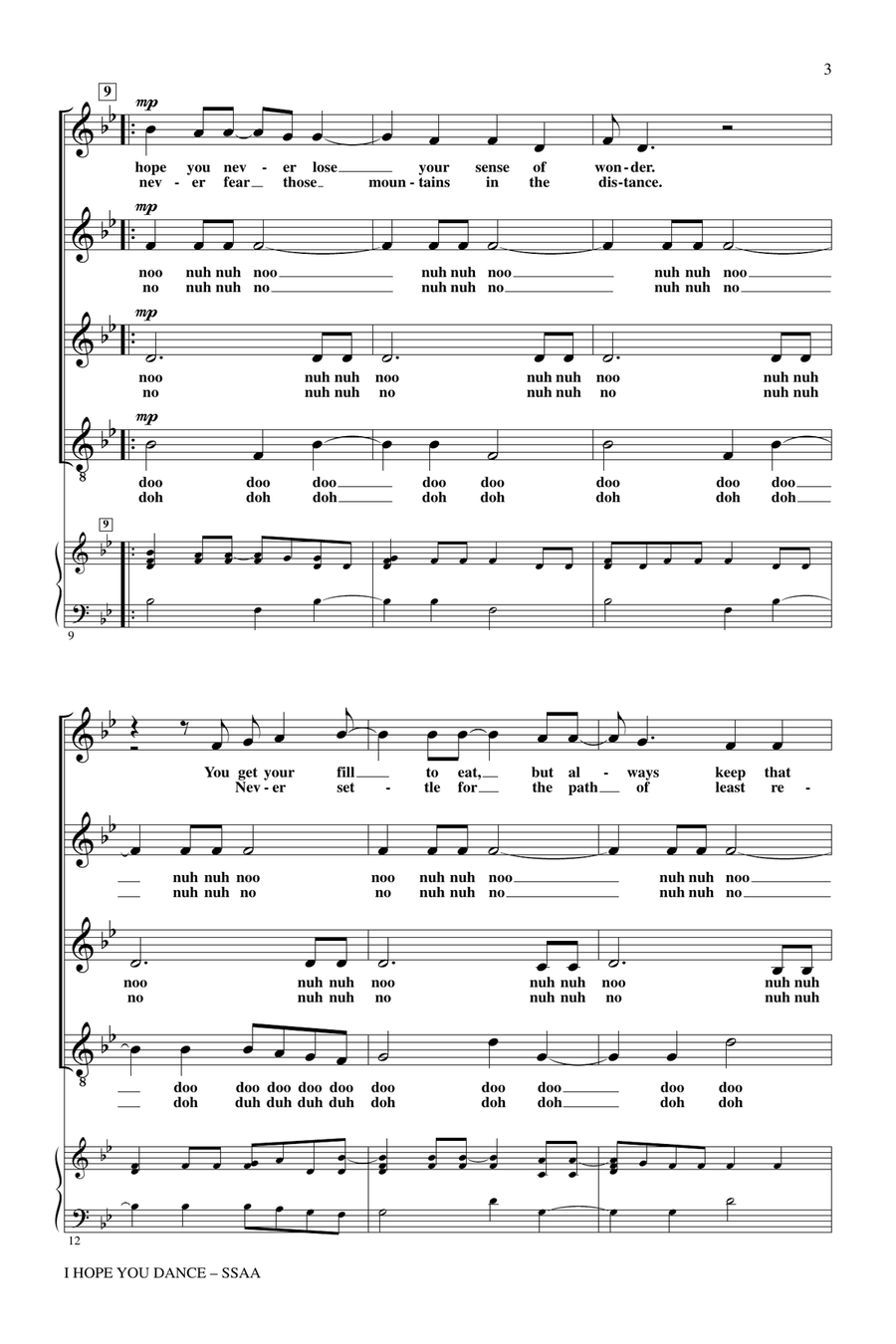 I Hope You Dance SSA scores gallery preview page 2