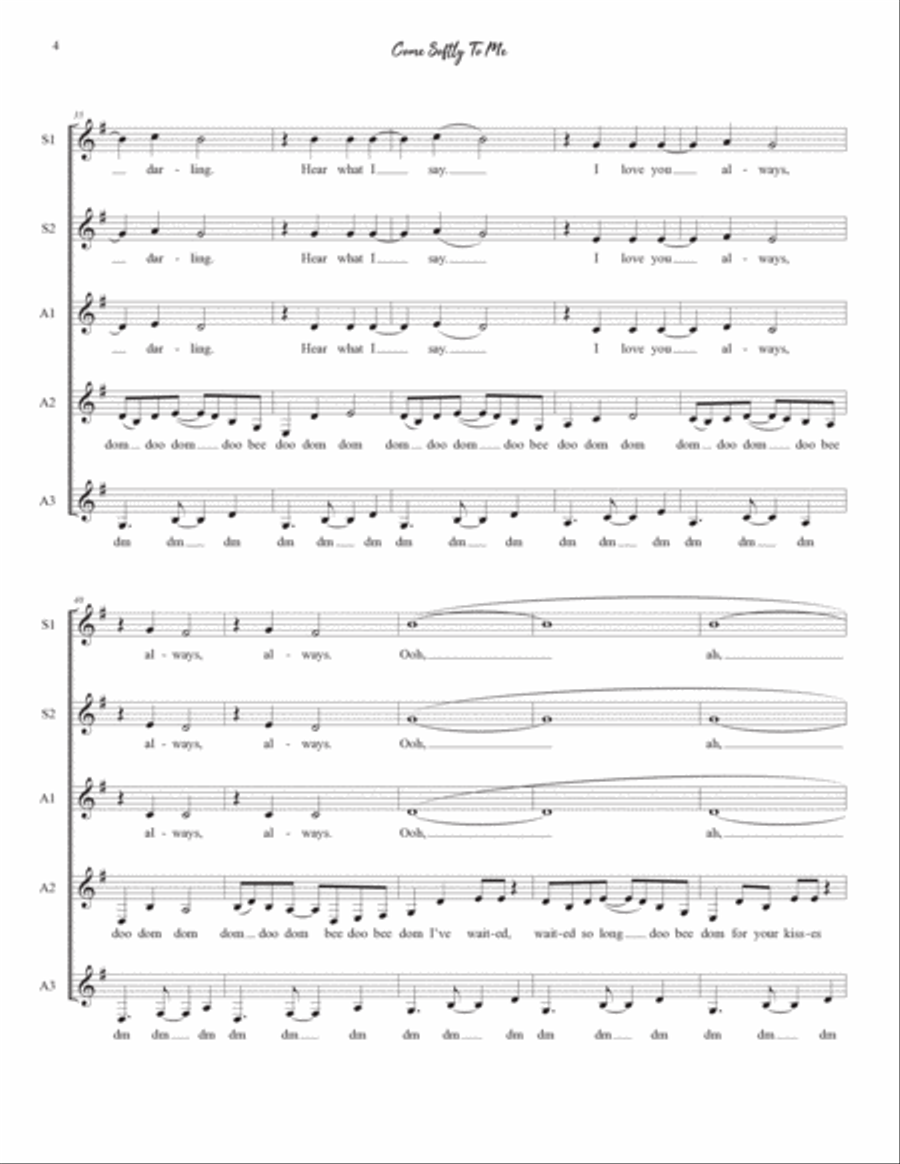 Come Softly To Me SSAA scores gallery preview page 4