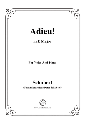 Schubert-Adieu!,in E Major,for Voice&Piano