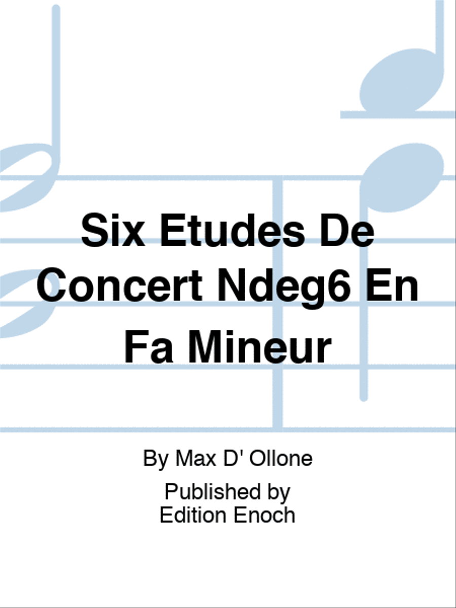 Six Etudes De Concert N°6 En Fa Mineur Piano Method scores gallery preview page 1