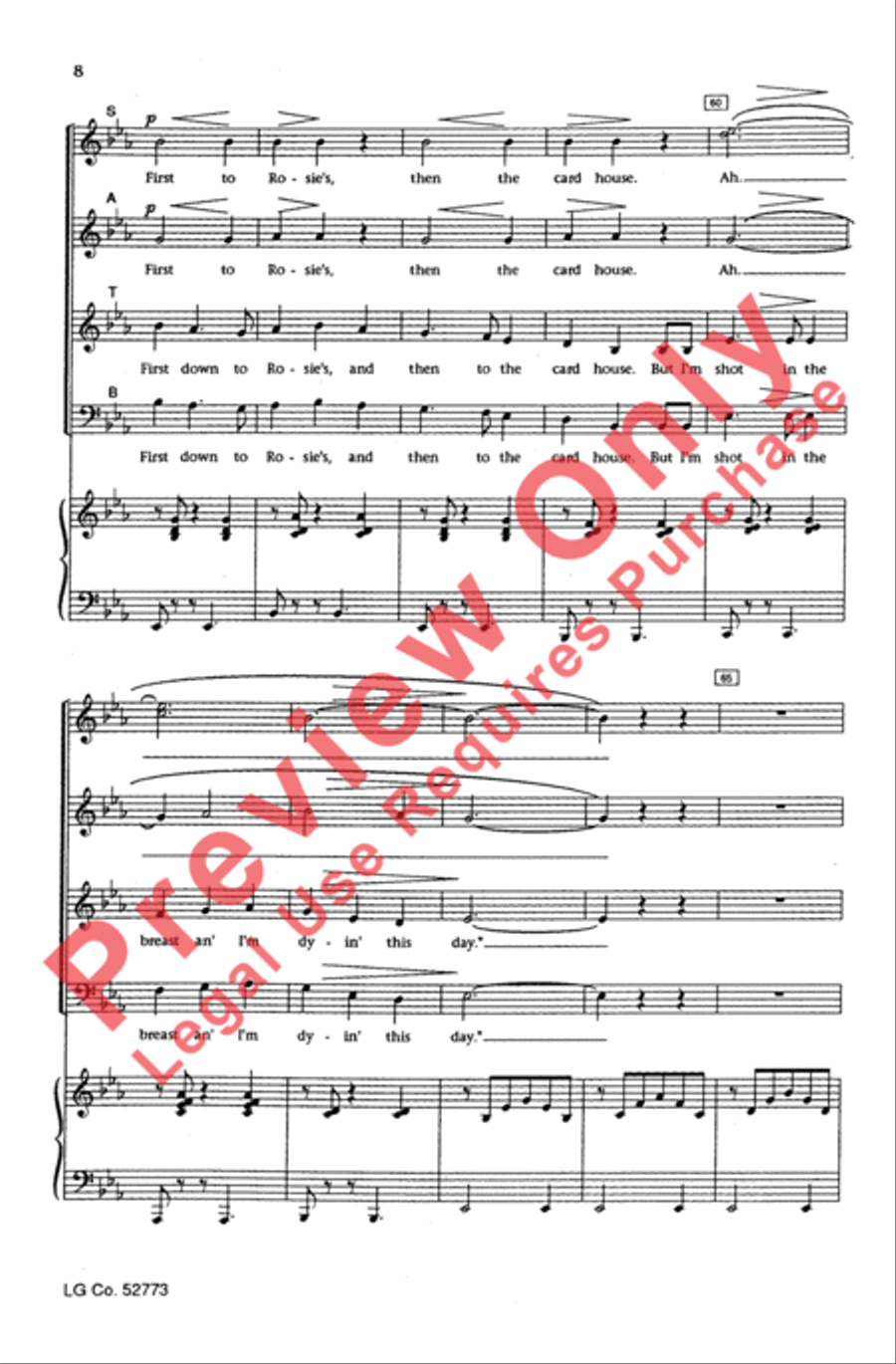 The Streets of Laredo The Streets of Laredo 4-Part scores gallery preview page 7