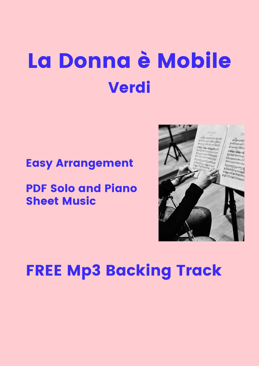La Donna è Mobile - Rigoletto (Verdi) + FREE Playback + Pdf Solo and Piano Parts Piano Accompaniment scores gallery preview page 1