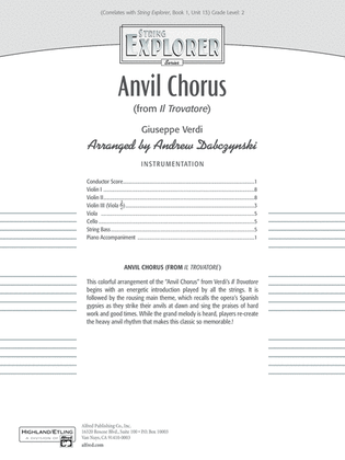 Anvil Chorus (from Il Trovatore): Score