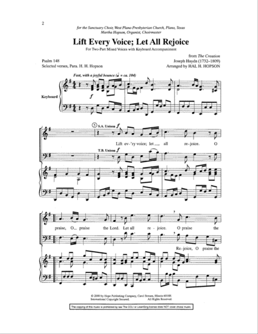 Lift Every Voice; Let All Rejoice Choir scores gallery preview page 2