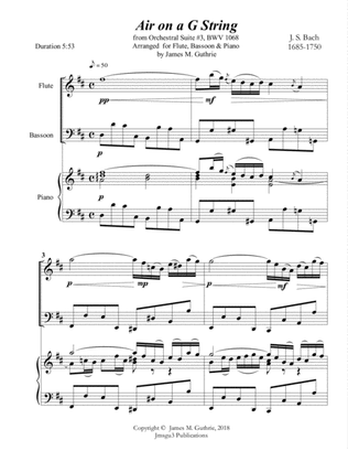 Bach: Air on a G String for Flute, Bassoon & Piano