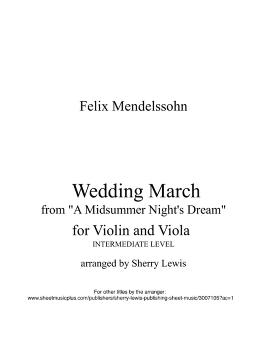 WEDDING MARCH, Violin and Viola Duo, Intermediate Level image number null