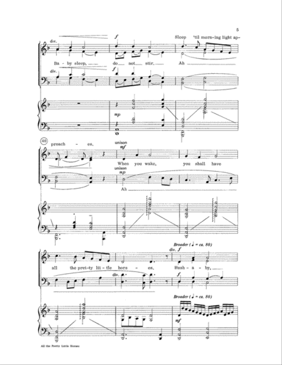 All the Pretty Little Horses 4-Part scores gallery preview page 5