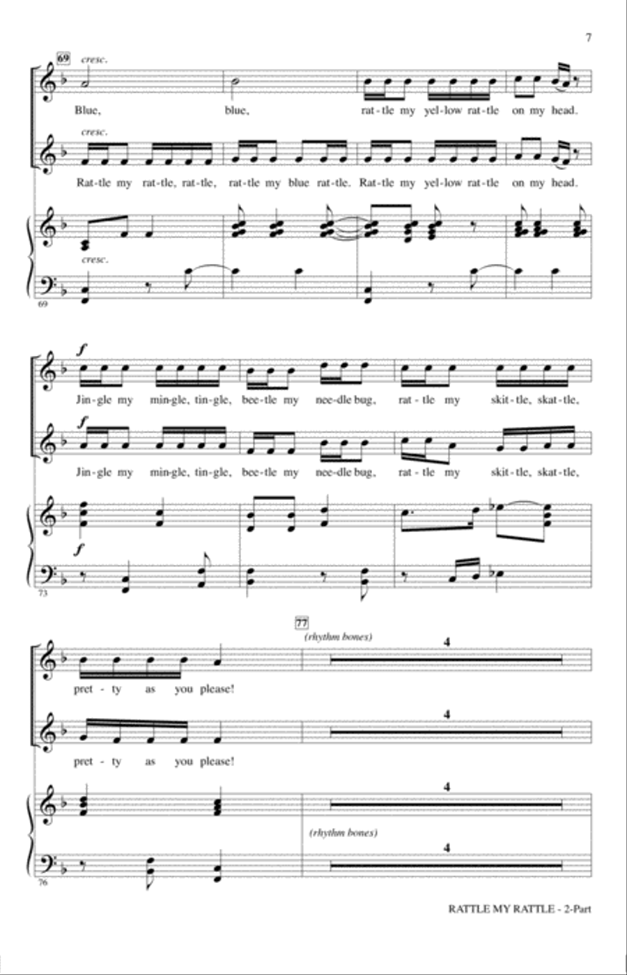 Rattle My Rattle (arr. Susan Brumfield) 2-Part scores gallery preview page 6