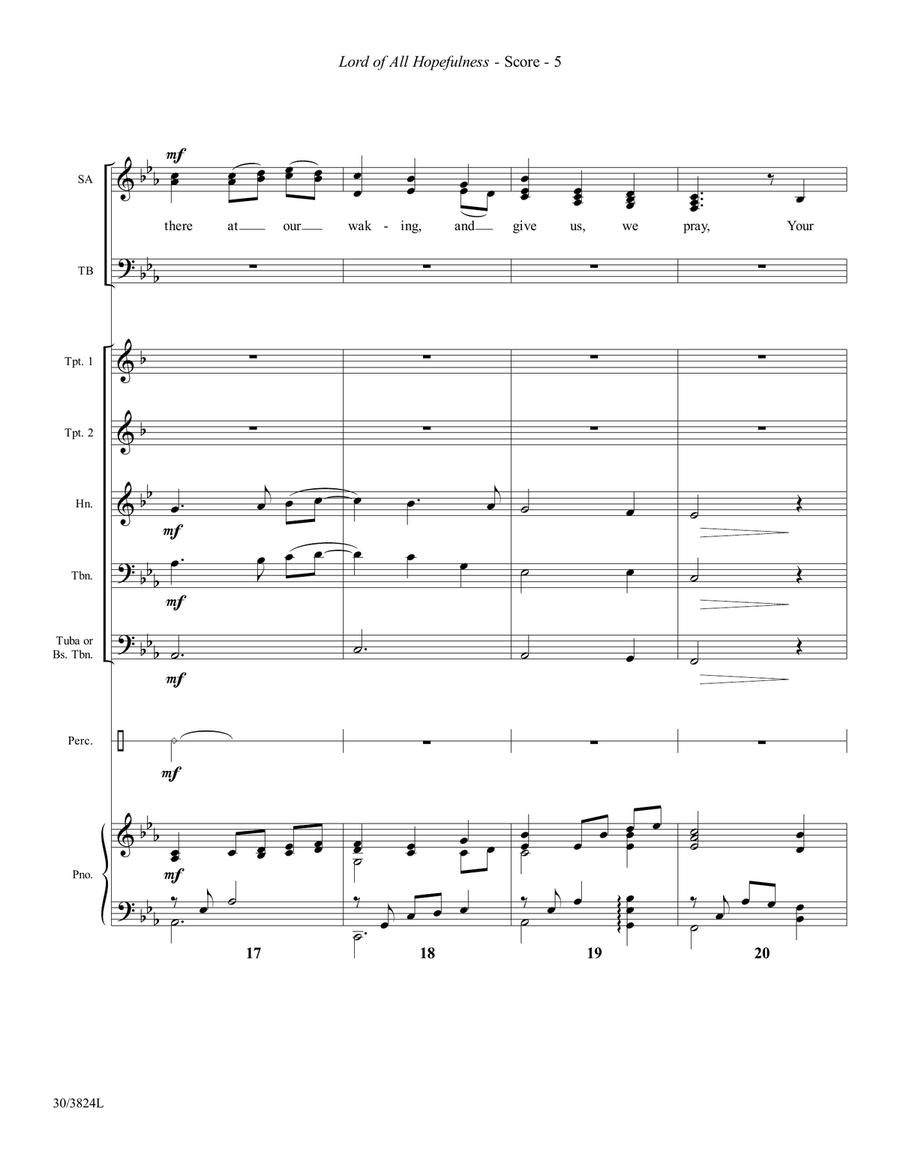 Lord of All Hopefulness - Downloadable Brass and Percussion Score and Parts Percussion scores gallery preview page 6