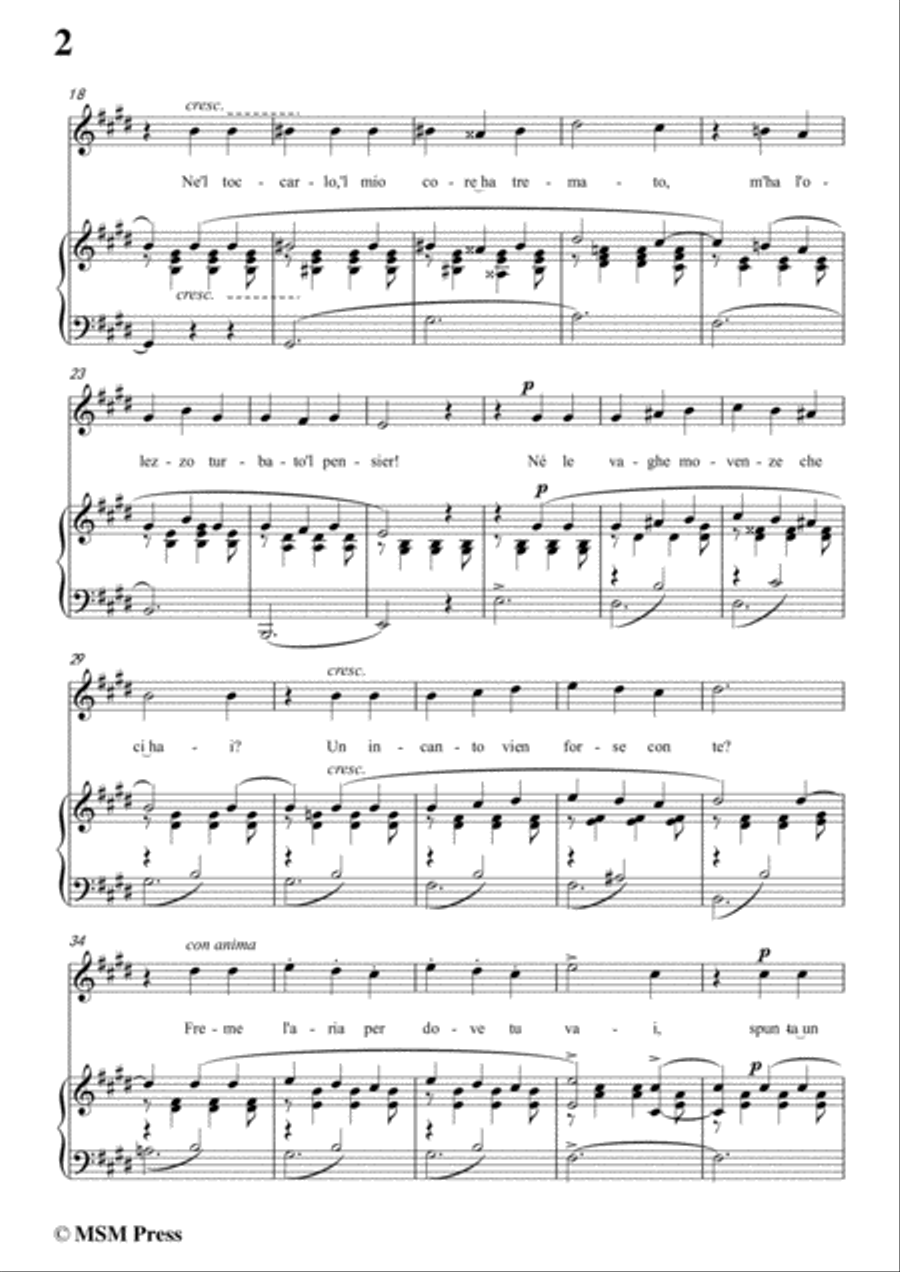 Tosti-Malìa in E Major,for Voice and Piano Voice Solo scores gallery preview page 4