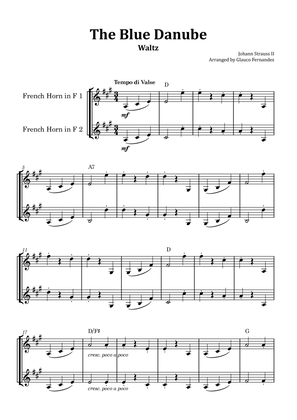 The Blue Danube - French Horn Duet with Chord Notations