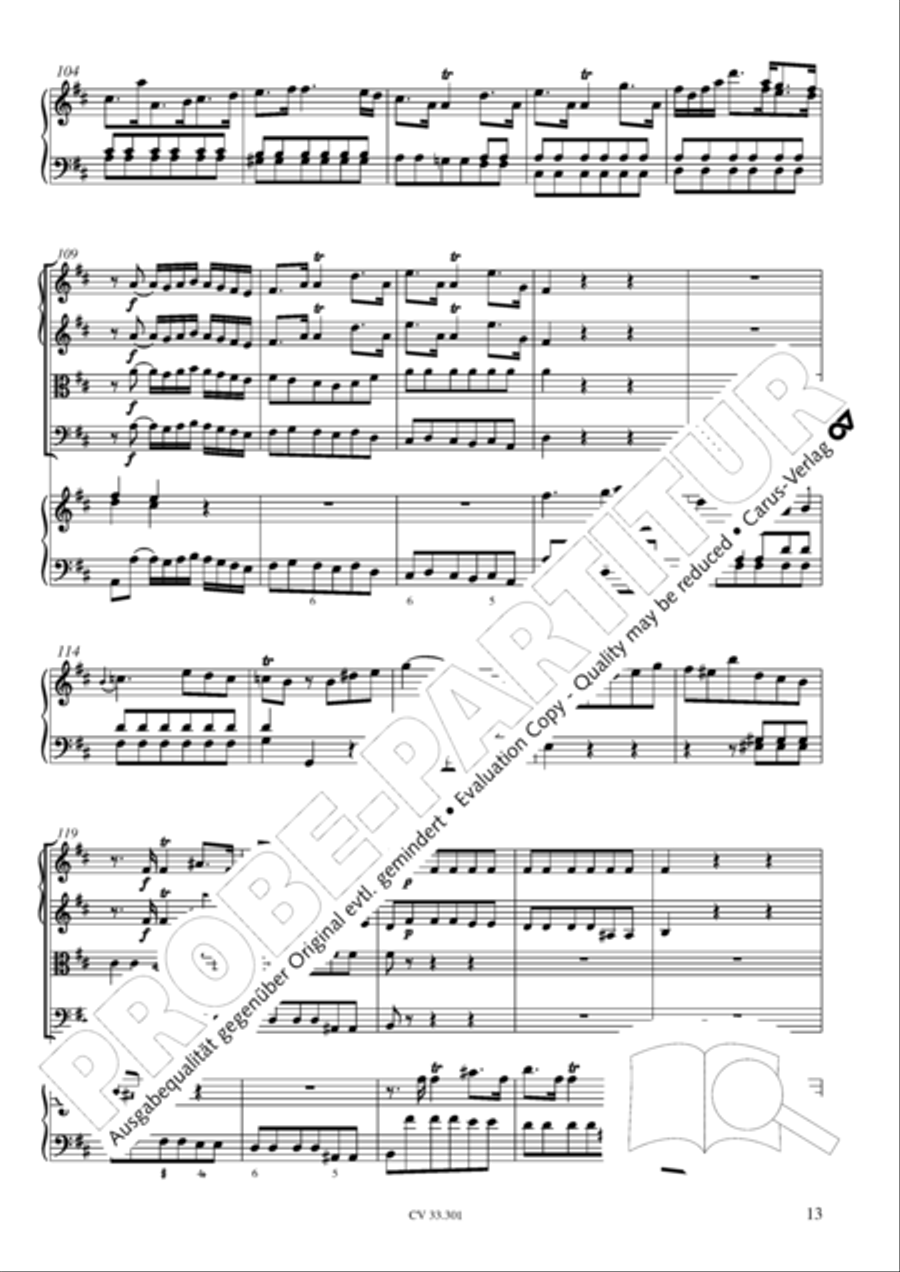 Concerto per il Cembalo in D Cello scores gallery preview page 14
