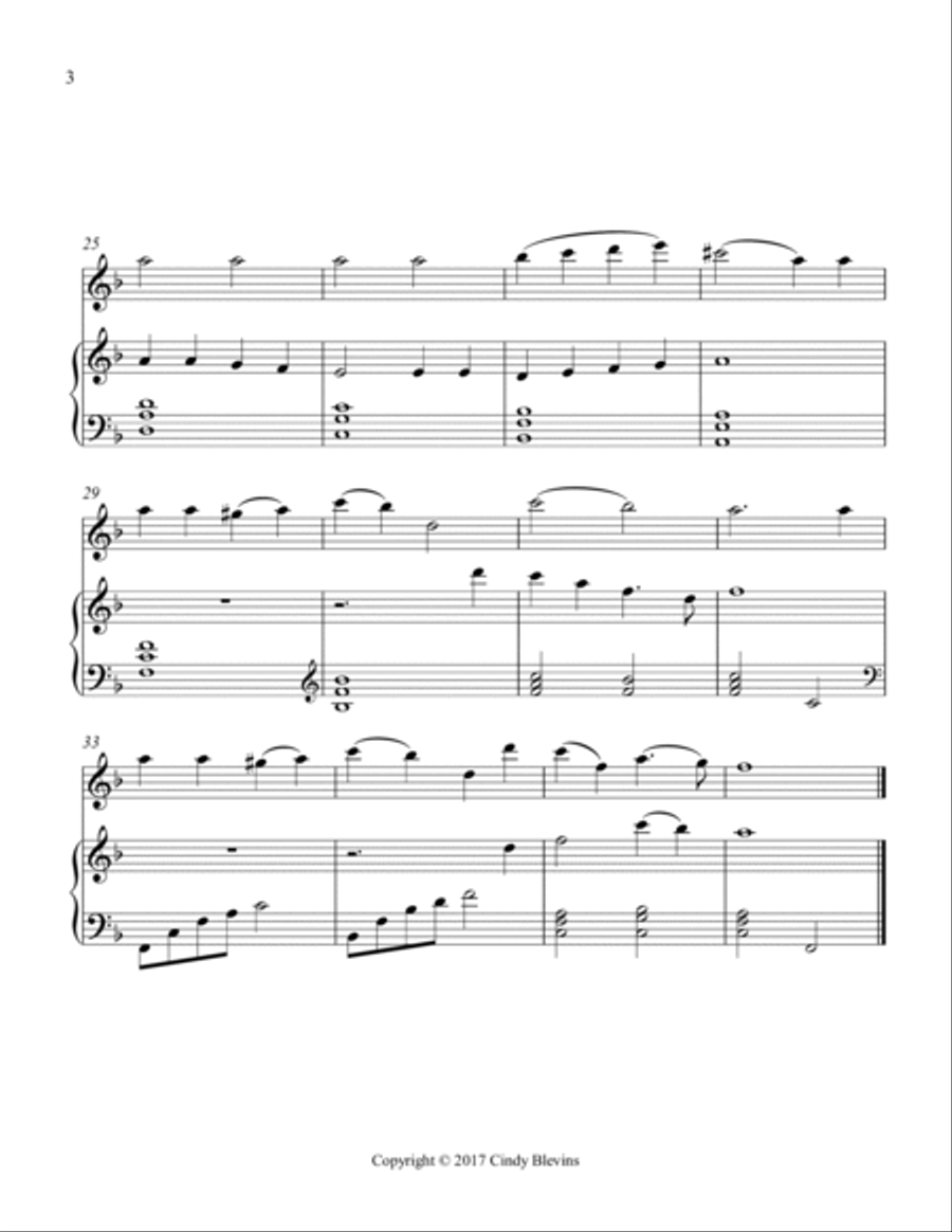 O Little Town of Bethlehem, for Harp and Flute Flute scores gallery preview page 4